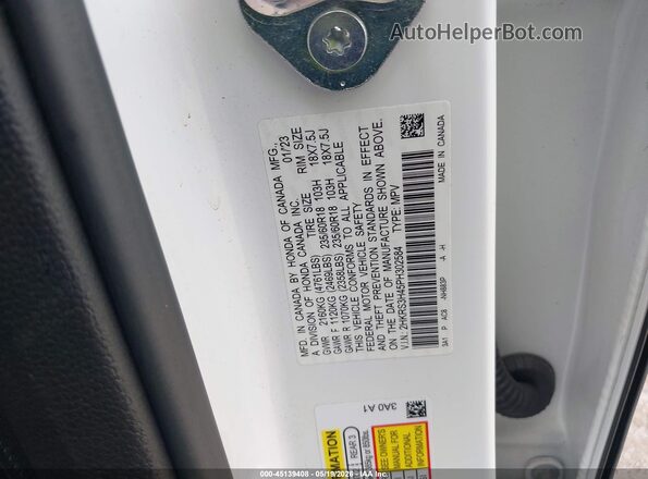 2HKRS3H45PH302584 2023 HONDA CR-V White Vista del compartimento del motor