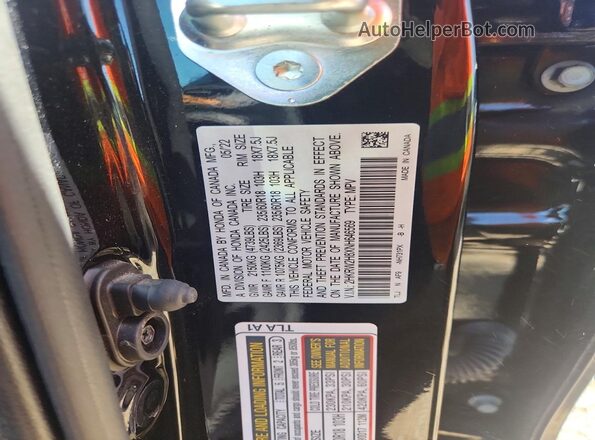 2HKRW2H8XNH646569 2022 HONDA CR-V Black Vista de la etiqueta del VIN