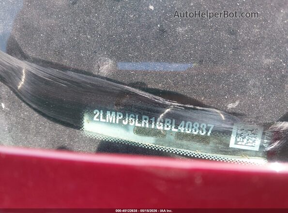 2LMPJ6LR1GBL40887 2016 LINCOLN MKX Red ძრავის განყოფილების ხედი