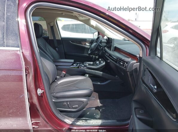 2LMPJ8K94MBL13983 2021 LINCOLN NAUTILUS Maroon წინა სალონის ხედი