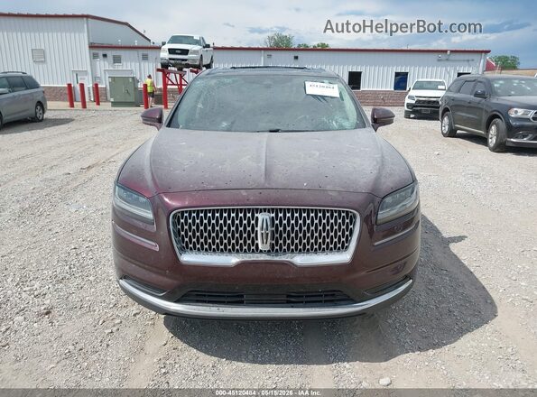 2LMPJ8K94MBL13983 2021 LINCOLN NAUTILUS Maroon ხელსაწყოთა პანელის ხედი