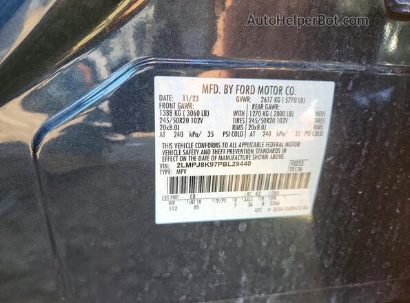 2LMPJ8K97PBL29440 2023 LINCOLN NAUTILUS Gray Շարժիչի բաժամունքի տեսք