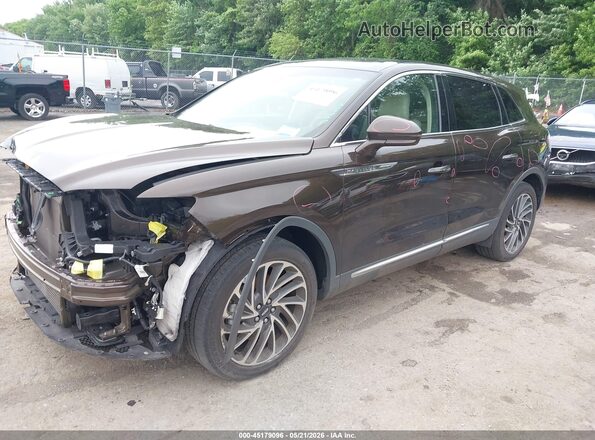 2LMPJ8L91KBL13189 2019 LINCOLN NAUTILUS Brown Առջևի ձախ երեք քառորդ տեսարան