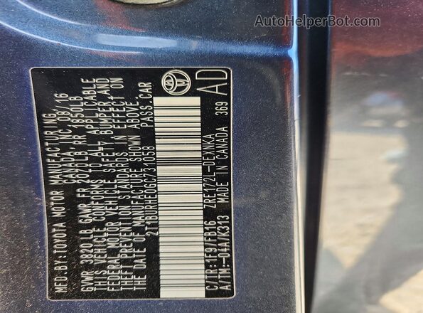 2T1BURHE0GC731058 2016 TOYOTA COROLLA Угольный Вид подкапотного пространства