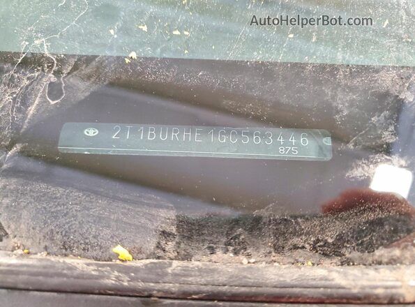 2T1BURHE1GC563446 2016 TOYOTA COROLLA Черный 