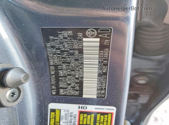 2T1BURHE2KC160293 2019 TOYOTA COROLLA Gray 