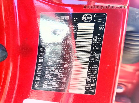 2T1BURHE3GC635568 2016 TOYOTA COROLLA Red 