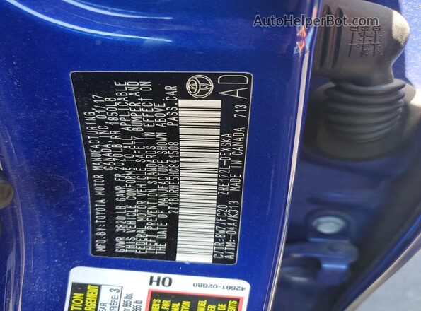 2T1BURHE5HC841508 2017 TOYOTA COROLLA Blue Widok naklejki z numerem VIN