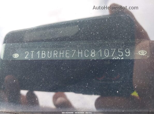2T1BURHE7HC810759 2017 TOYOTA COROLLA Gray 