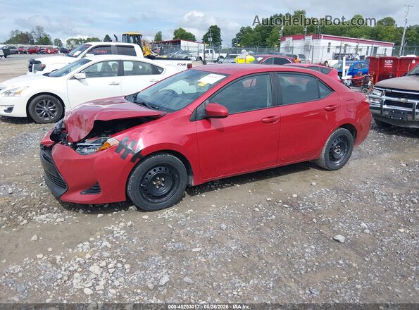 2T1BURHE7JC971263 2018 TOYOTA COROLLA Red Առջևի ձախ երեք քառորդ տեսարան