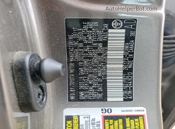2T1BURHE7JC976270 2018 TOYOTA COROLLA Gray 