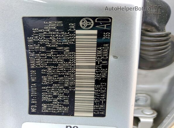 2T1BURHE8GC655959 2016 TOYOTA COROLLA Silver 