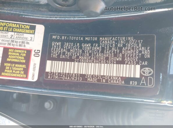 2T1BURHE8HC861624 2017 TOYOTA COROLLA Dark Blue 