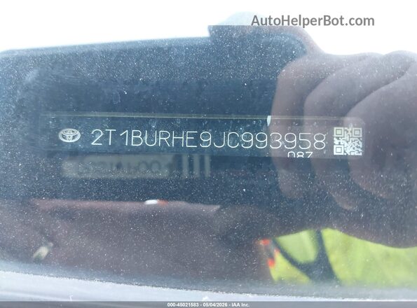 2T1BURHE9JC993958 2018 TOYOTA LL Gray 