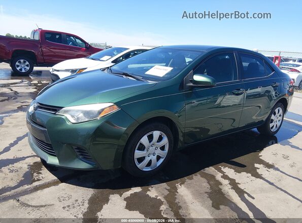 2T1BURHEXGC690826 2016 TOYOTA LL Green Առջևի ձախ երեք քառորդ տեսարան