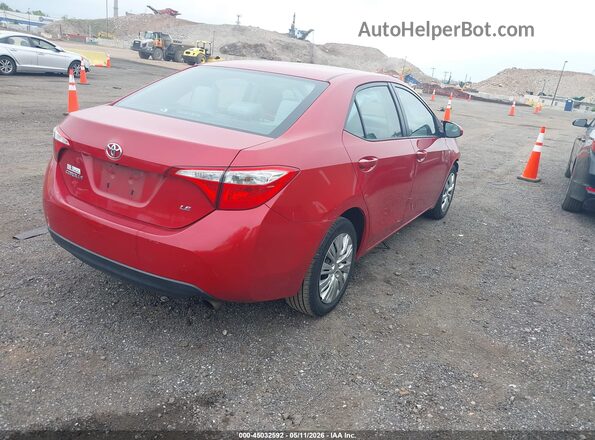 2T1BURHEXGC743346 2016 TOYOTA LL Red Задня права чверть