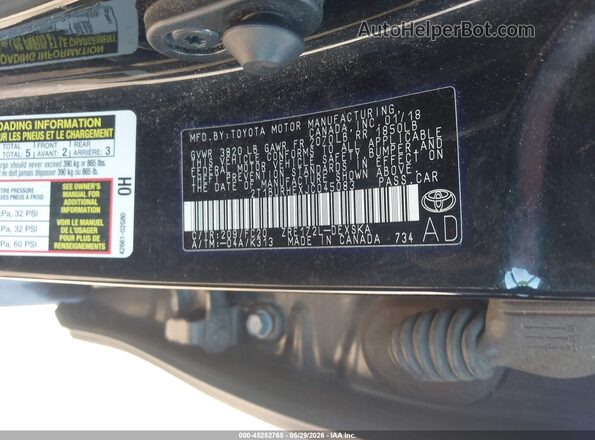 2T1BURHEXJC045083 2018 TOYOTA COROLLA Black 