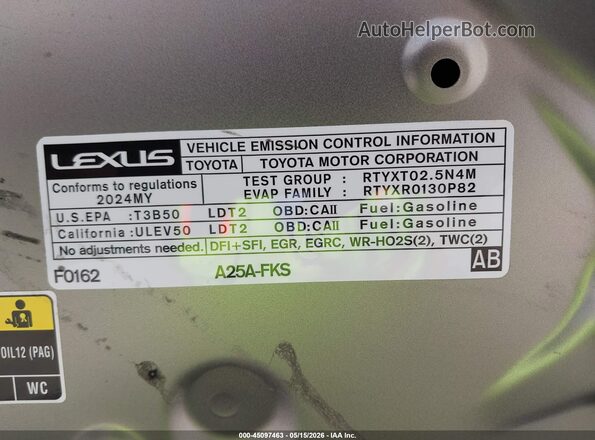 2T2ADCAZ6RC012109 2024 LEXUS NX 250 Gray 