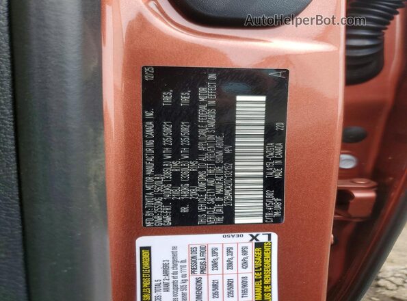 2T2BAMCA2TC132152 2026 LEXUS RX Orange Vista de la etiqueta del VIN