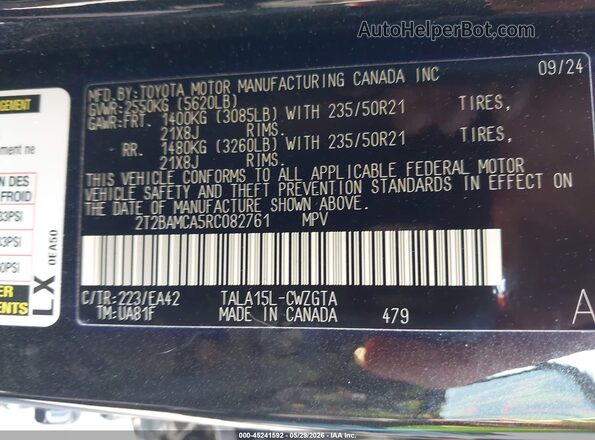 2T2BAMCA5RC082761 2024 LEXUS RX 350 Black 
