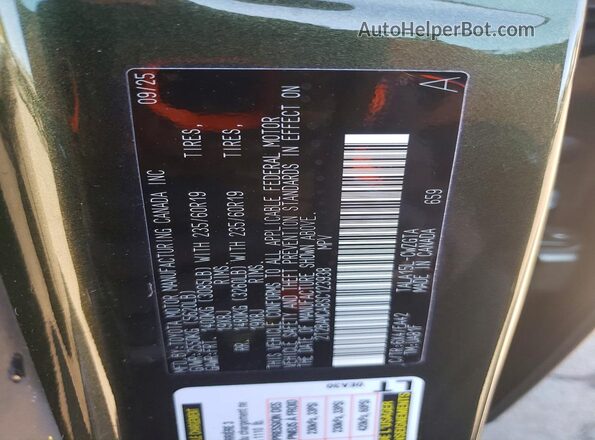 2T2BAMCA8SC123938 2025 LEXUS RX Green Vista de la etiqueta del VIN