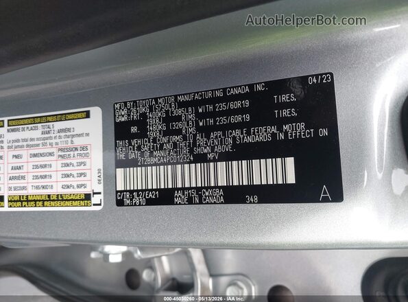 2T2BBMCA4PC012324 2023 LEXUS RX 350H Silver Vista del compartimento del motor