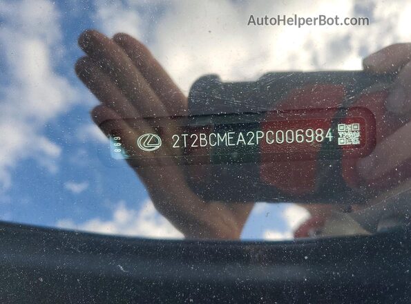 2T2BCMEA2PC006984 2023 LEXUS RX Серебряный Вид наклейки с VIN-кодом