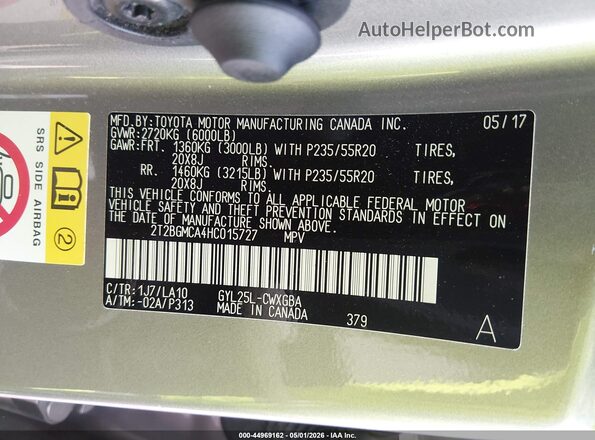 2T2BGMCA4HC015727 2017 LEXUS RX 450H Silver Engine compartment view