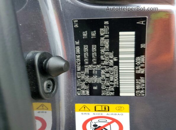 2T2BZMCA0GC030508 2016 LEXUS RX Gray Vista de la etiqueta del VIN