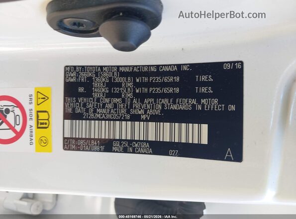 2T2BZMCA3HC057218 2017 LEXUS RX 350 White 