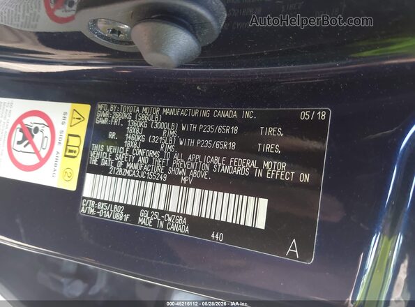 2T2BZMCA3JC155249 2018 LEXUS RX 350 Синий Вид подкапотного пространства