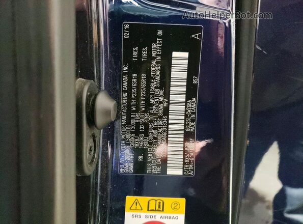 2T2BZMCA6GC018346 2016 LEXUS RX Blue Вид наклейки з VIN-кодом