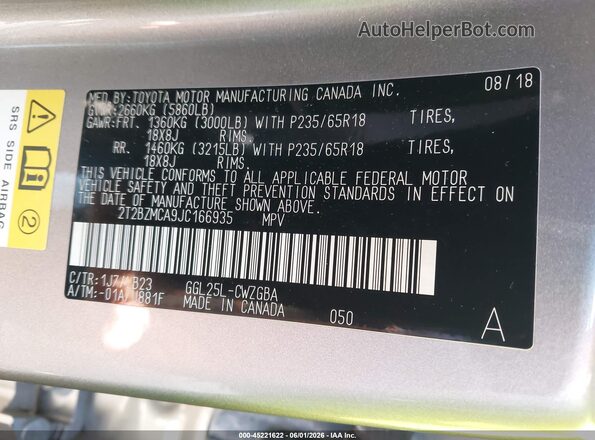 2T2BZMCA9JC166935 2018 LEXUS RX 350 Бежевый Вид подкапотного пространства