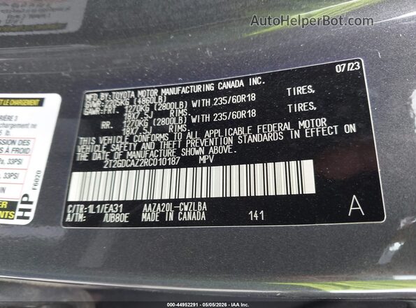 2T2GDCAZ2RC010187 2024 LEXUS NX 250 Gray Vista del compartimento del motor