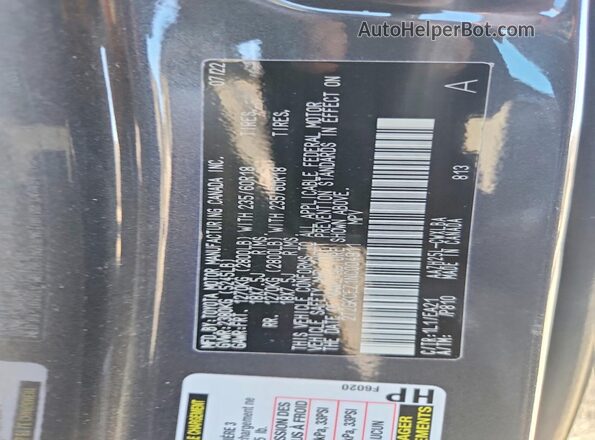 2T2GKCEZ1NC004911 2022 LEXUS NX Gray VIN կոդի պիտակի տեսք