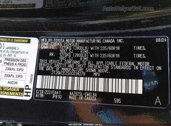2T2GKCEZ5SC038278 2025 LEXUS NX 350H Black 