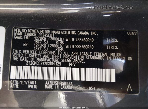 2T2GKCEZXNC004129 2022 LEXUS NX 350H Black 