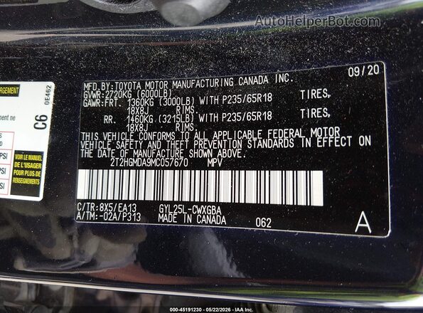 2T2HGMDA9MC057670 2021 LEXUS RX 450H Blue Vista del compartimento del motor