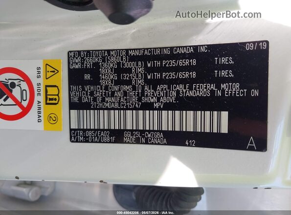 2T2HZMDA8LC215747 2020 LEXUS RX 350 White Vista del compartimento del motor