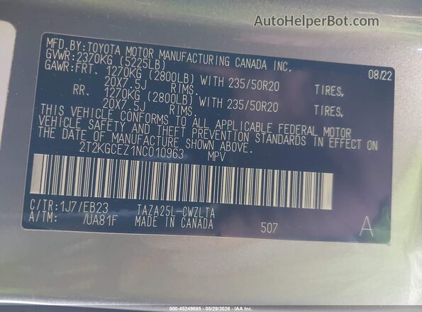 2T2KGCEZ1NC010963 2022 LEXUS NX 350 Silver ძრავის განყოფილების ხედი