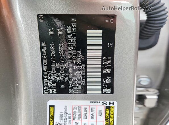 2T2KGCEZ1RC054970 2024 LEXUS NX Серебряный Вид наклейки с VIN-кодом