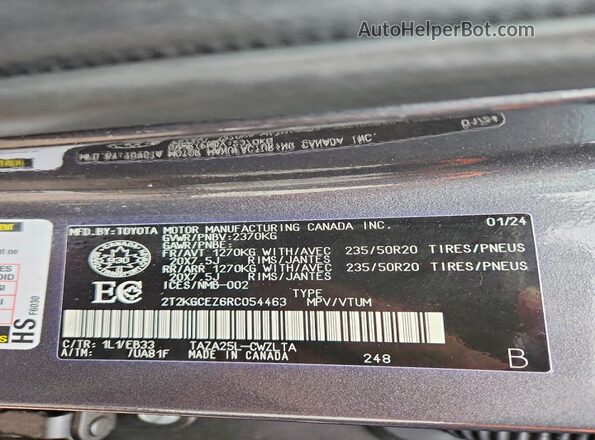 2T2KGCEZ6RC054463 2024 LEXUS NX Gray Widok wnętrza 360 stopni