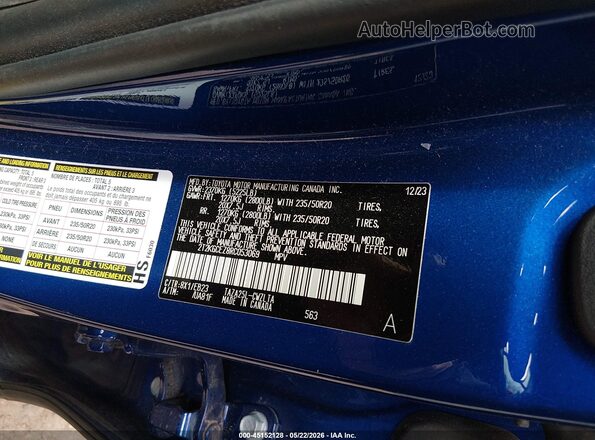 2T2KGCEZ8RC053069 2024 LEXUS NX 350 Синий Вид подкапотного пространства