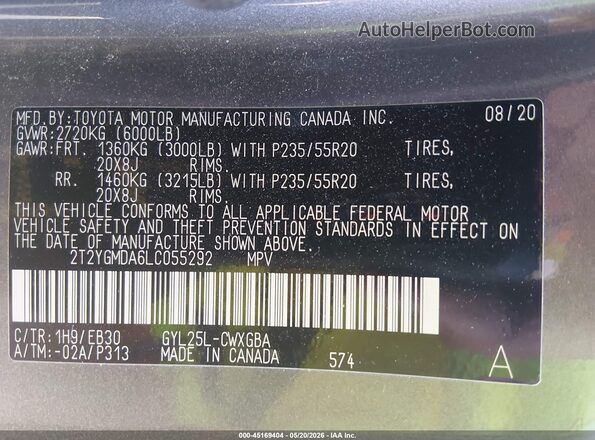 2T2YGMDA6LC055292 2020 LEXUS RX 450H Silver Շարժիչի բաժամունքի տեսք