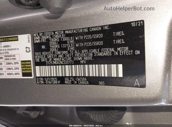 2T2YZMDA2NC320173 2022 LEXUS RX 350 Gray Engine compartment view