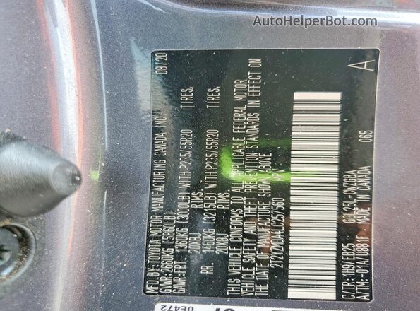 2T2YZMDA4LC257560 2020 LEXUS RX Gray VIN sticker view