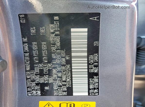 2T2ZZMCA2GC012946 2016 LEXUS RX Gray 
