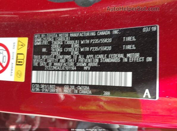 2T2ZZMCA2JC101164 2018 LEXUS RX 350 Red Вид підкапотного простору