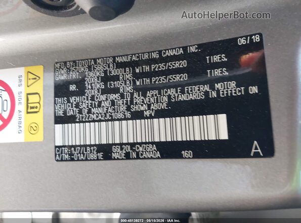 2T2ZZMCA2JC108616 2018 LEXUS RX 350 Gray ძრავის განყოფილების ხედი