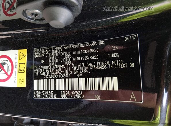2T2ZZMCA3HC065009 2017 LEXUS RX 350 Black 